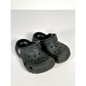 Crocs Classic Clog Kids C8 Black with Heel Strap